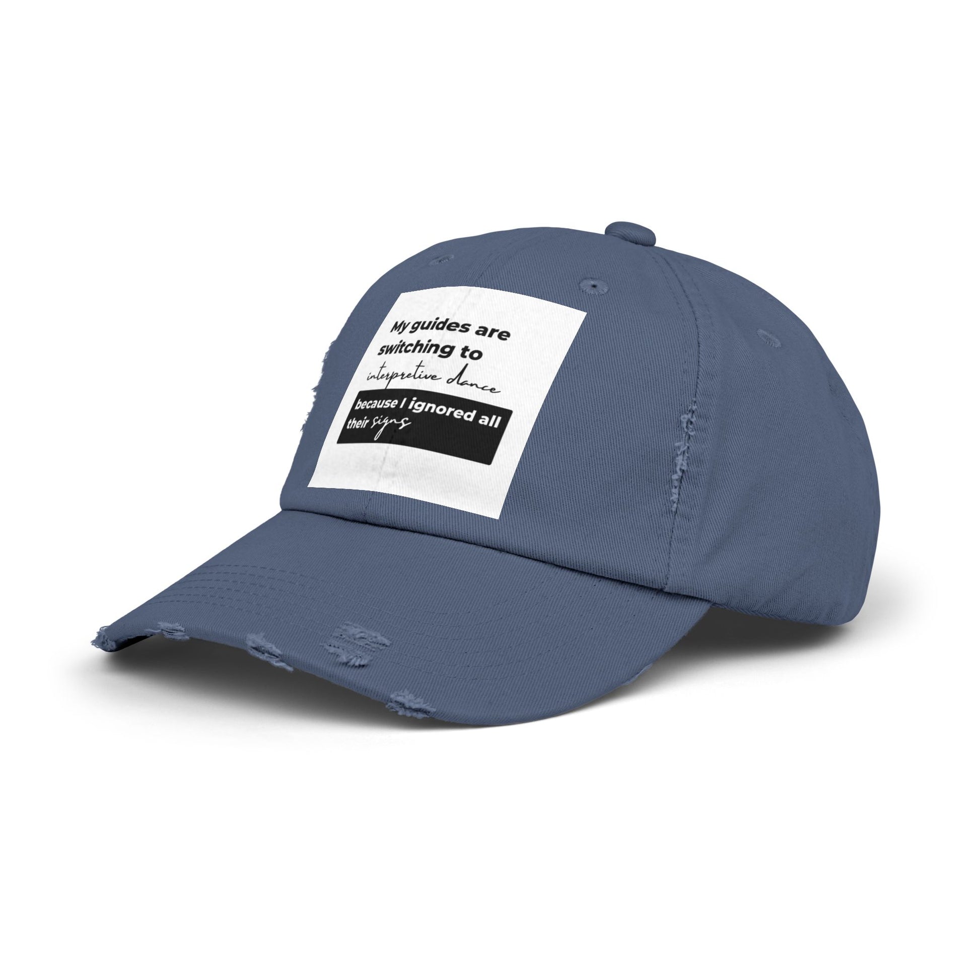 Unisex Distressed Cap with Spiritual Slogan | Trendy Baseball Hat for Gifts, Casual Wear, Meditation, Festivals, Mindfulness