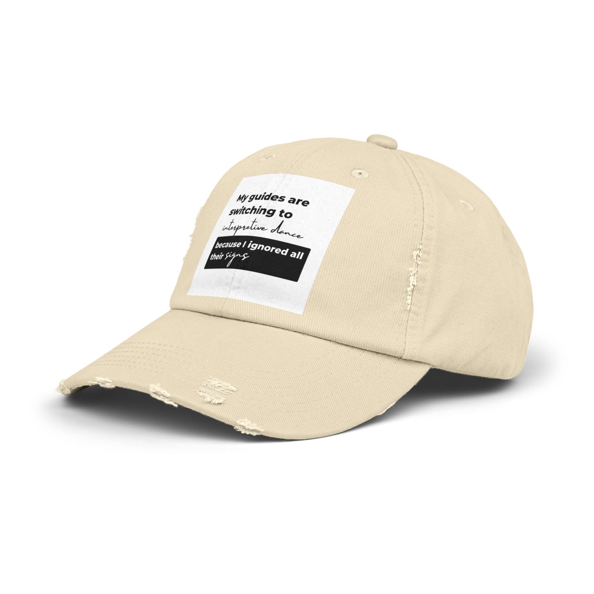 Unisex Distressed Cap with Spiritual Slogan | Trendy Baseball Hat for Gifts, Casual Wear, Meditation, Festivals, Mindfulness