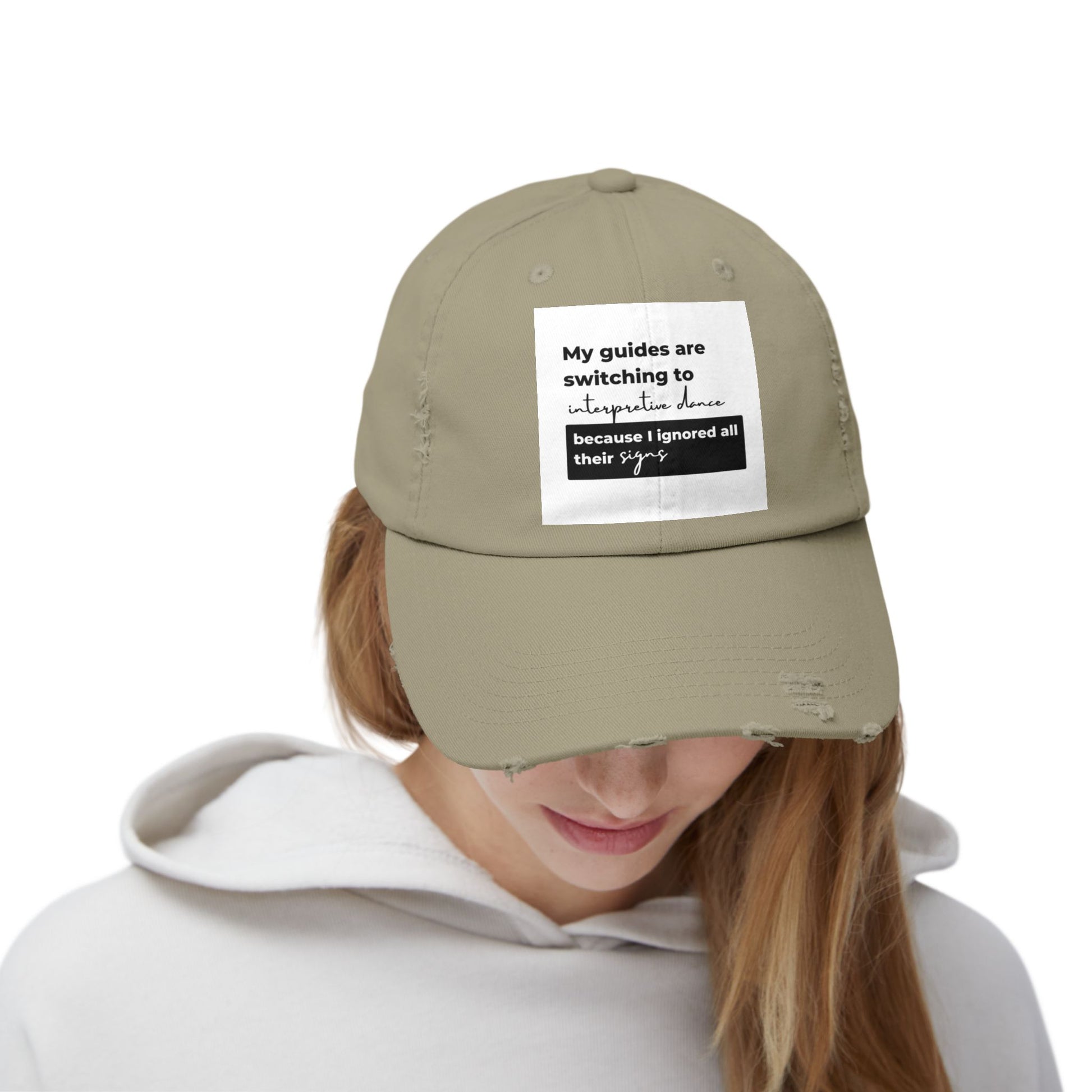 Unisex Distressed Cap with Spiritual Slogan | Trendy Baseball Hat for Gifts, Casual Wear, Meditation, Festivals, Mindfulness