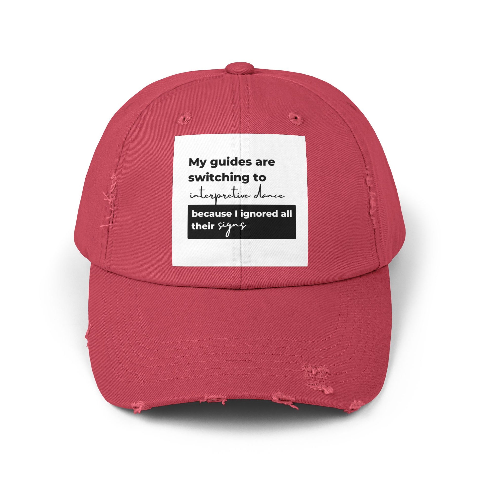 Unisex Distressed Cap with Spiritual Slogan | Trendy Baseball Hat for Gifts, Casual Wear, Meditation, Festivals, Mindfulness