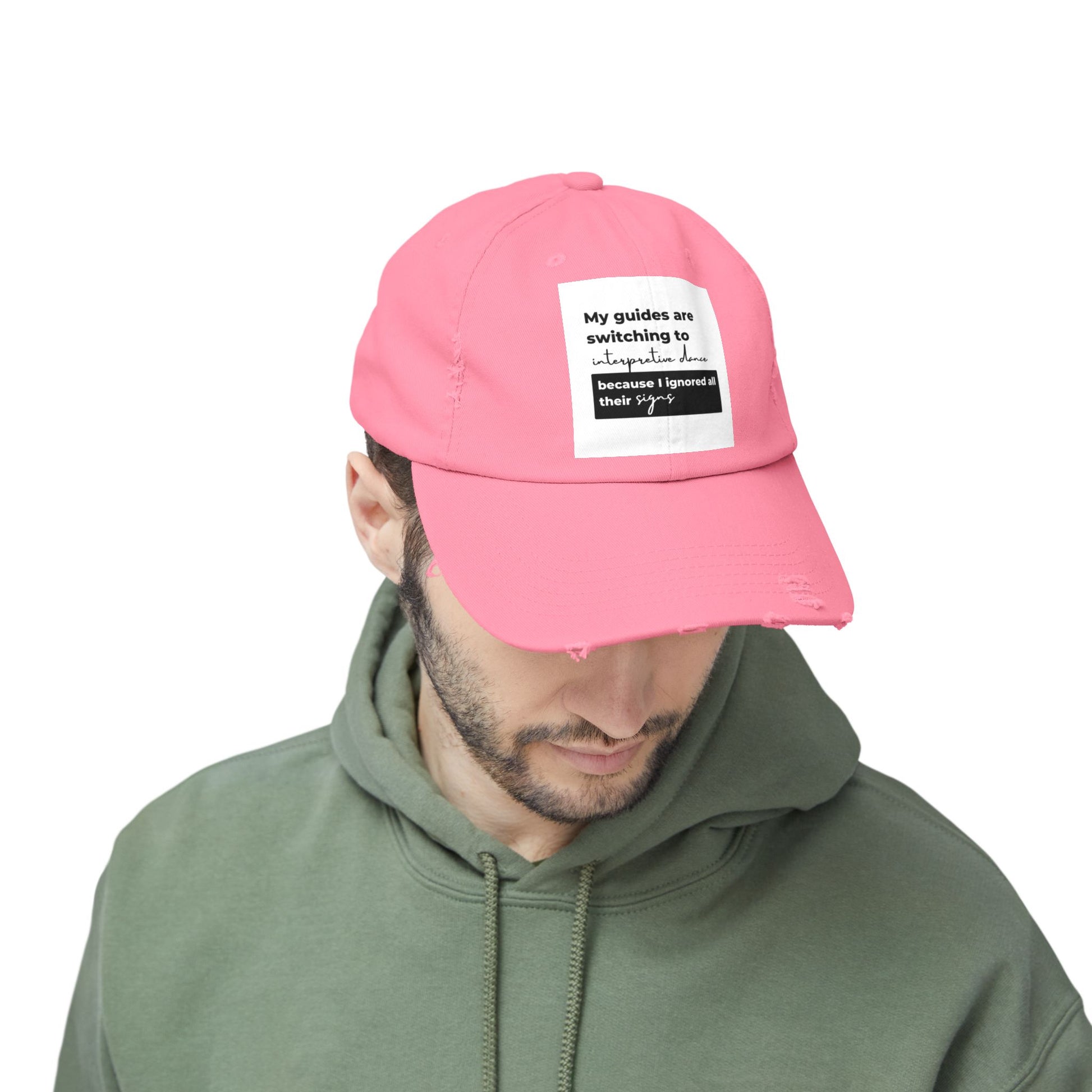Unisex Distressed Cap with Spiritual Slogan | Trendy Baseball Hat for Gifts, Casual Wear, Meditation, Festivals, Mindfulness