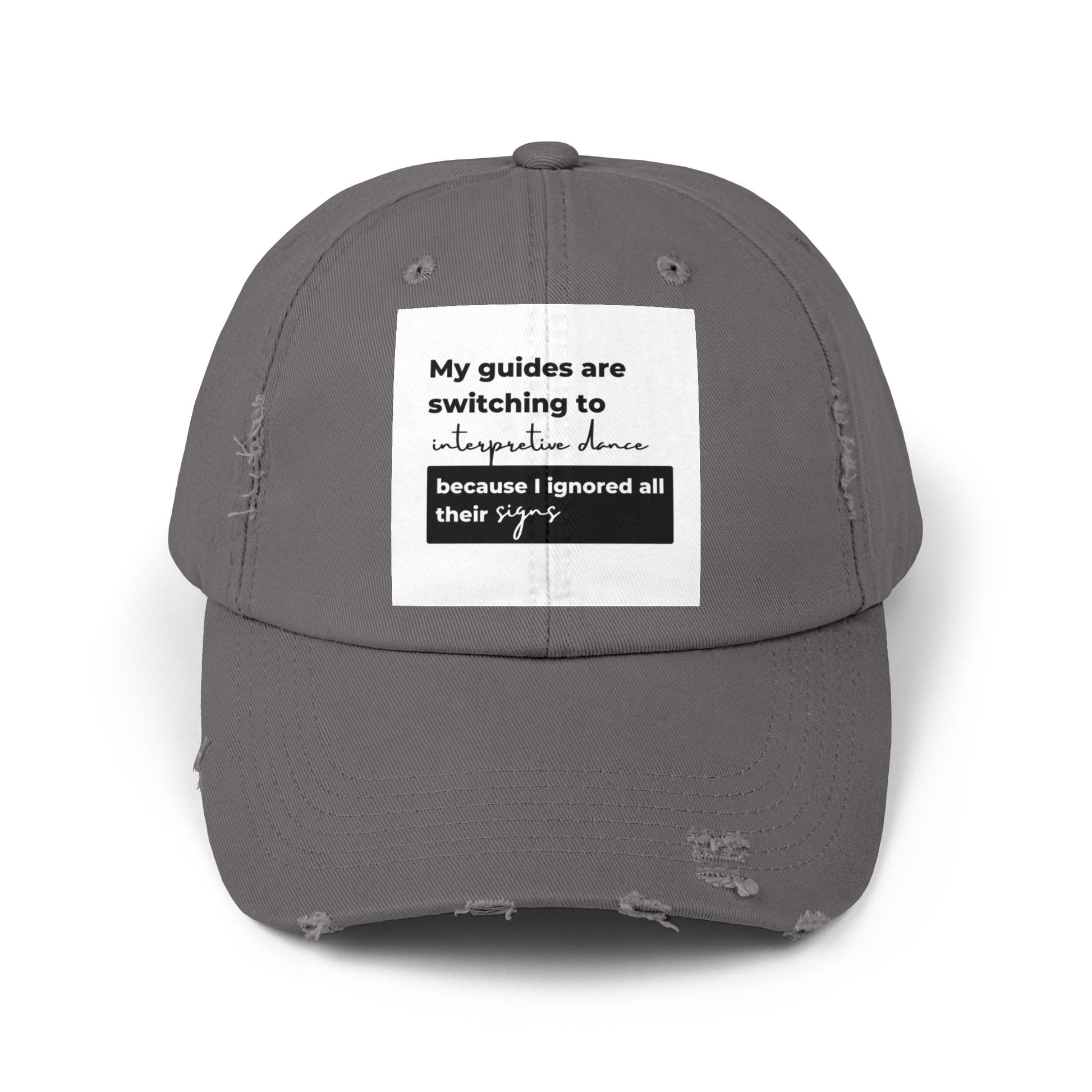 Unisex Distressed Cap with Spiritual Slogan | Trendy Baseball Hat for Gifts, Casual Wear, Meditation, Festivals, Mindfulness