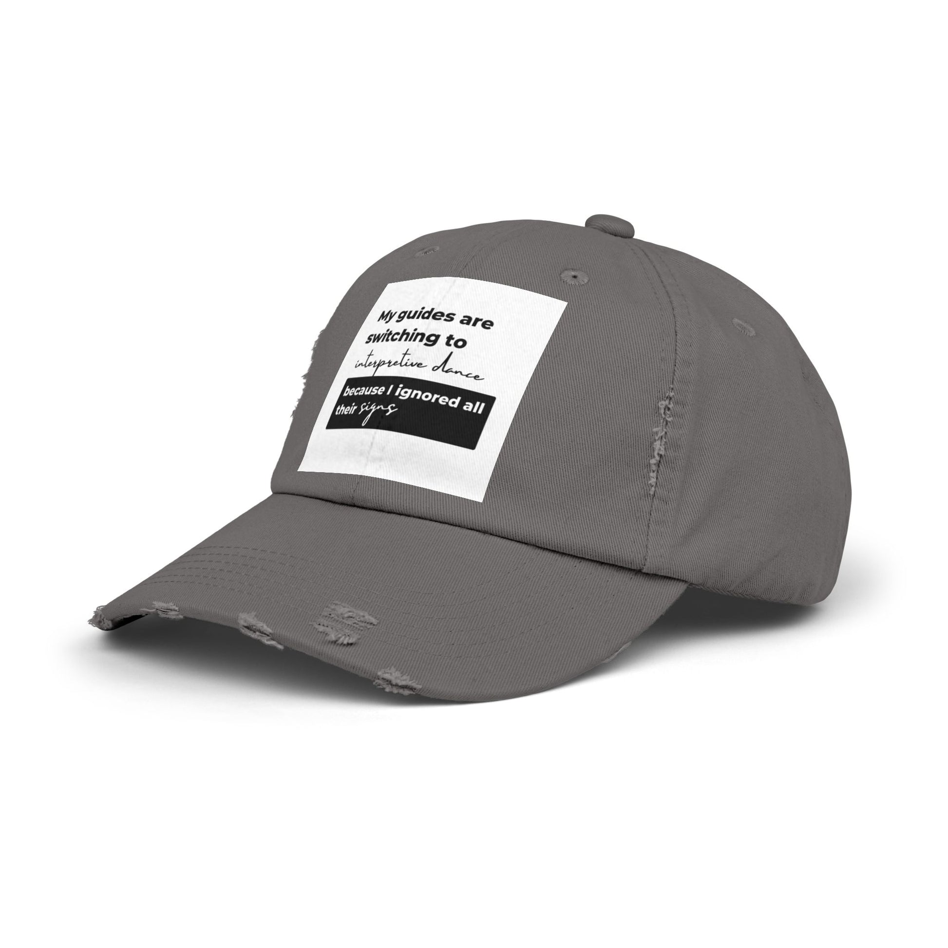 Unisex Distressed Cap with Spiritual Slogan | Trendy Baseball Hat for Gifts, Casual Wear, Meditation, Festivals, Mindfulness
