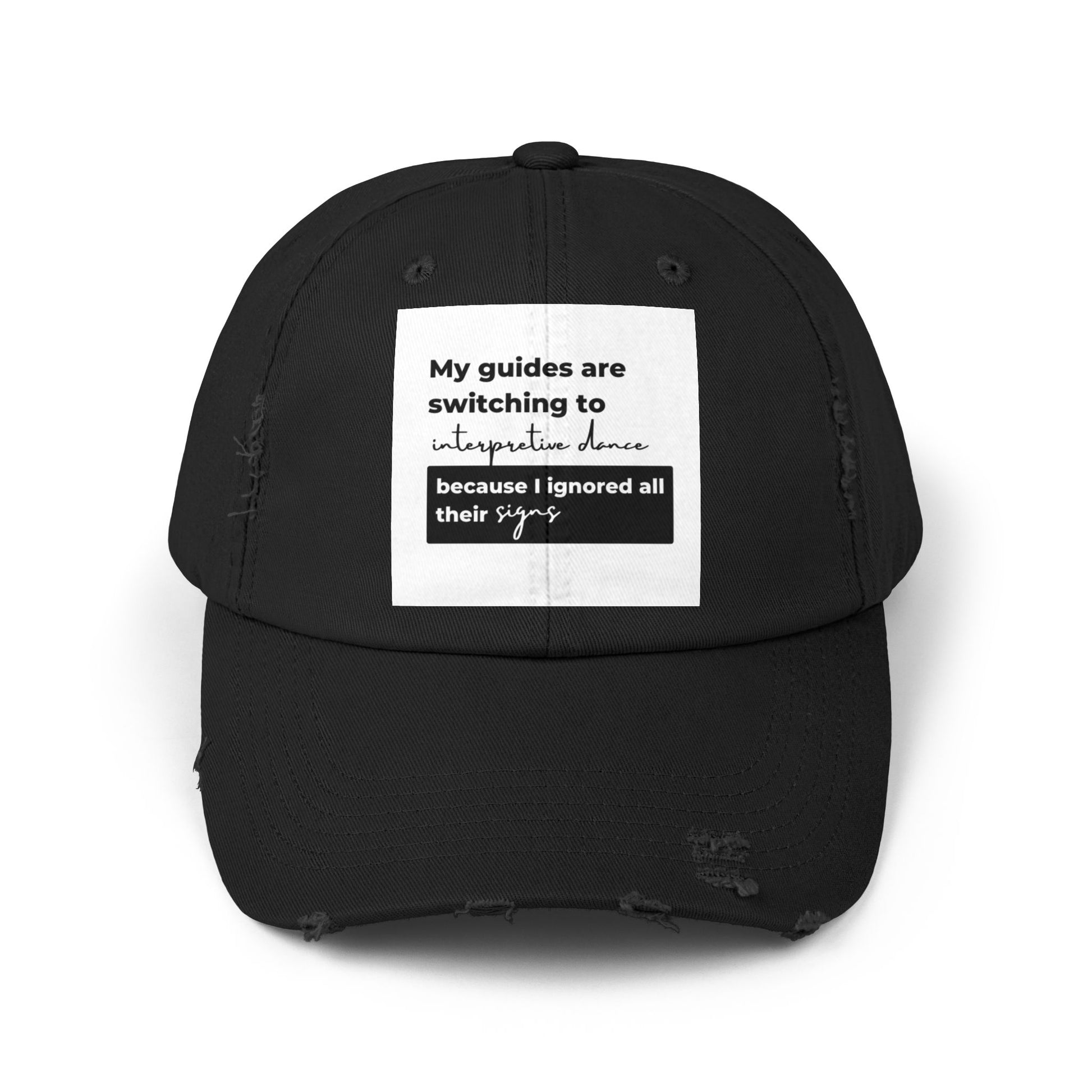 Unisex Distressed Cap with Spiritual Slogan | Trendy Baseball Hat for Gifts, Casual Wear, Meditation, Festivals, Mindfulness