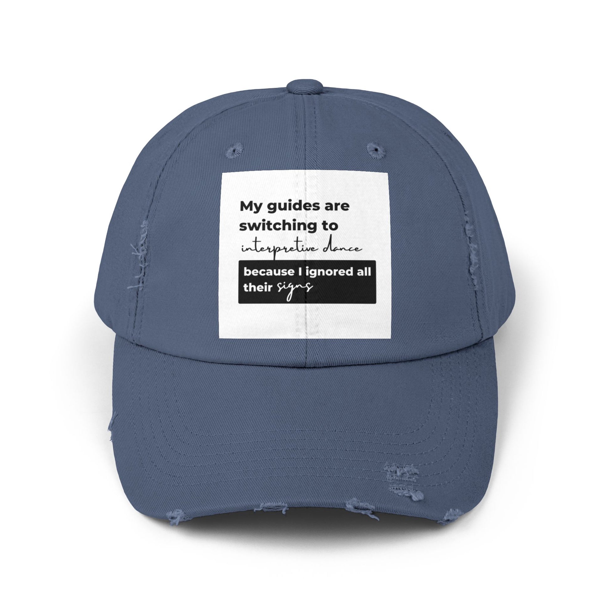 Unisex Distressed Cap with Spiritual Slogan | Trendy Baseball Hat for Gifts, Casual Wear, Meditation, Festivals, Mindfulness