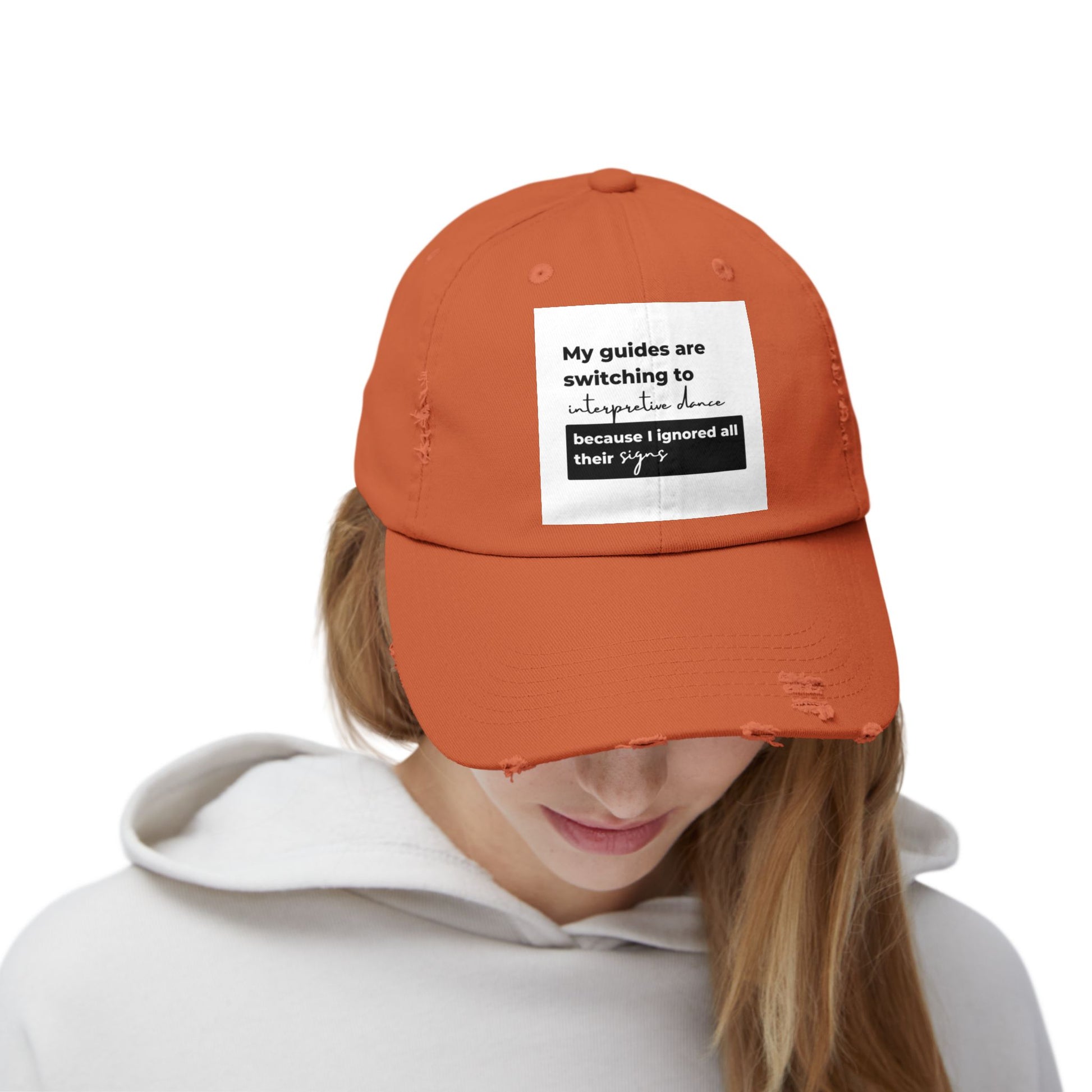 Unisex Distressed Cap with Spiritual Slogan | Trendy Baseball Hat for Gifts, Casual Wear, Meditation, Festivals, Mindfulness
