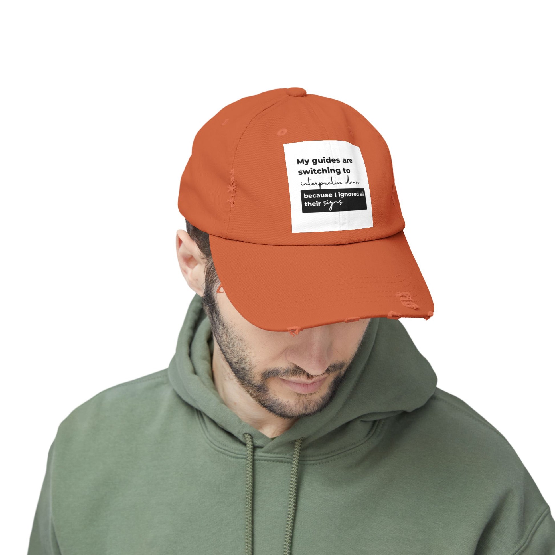 Unisex Distressed Cap with Spiritual Slogan | Trendy Baseball Hat for Gifts, Casual Wear, Meditation, Festivals, Mindfulness