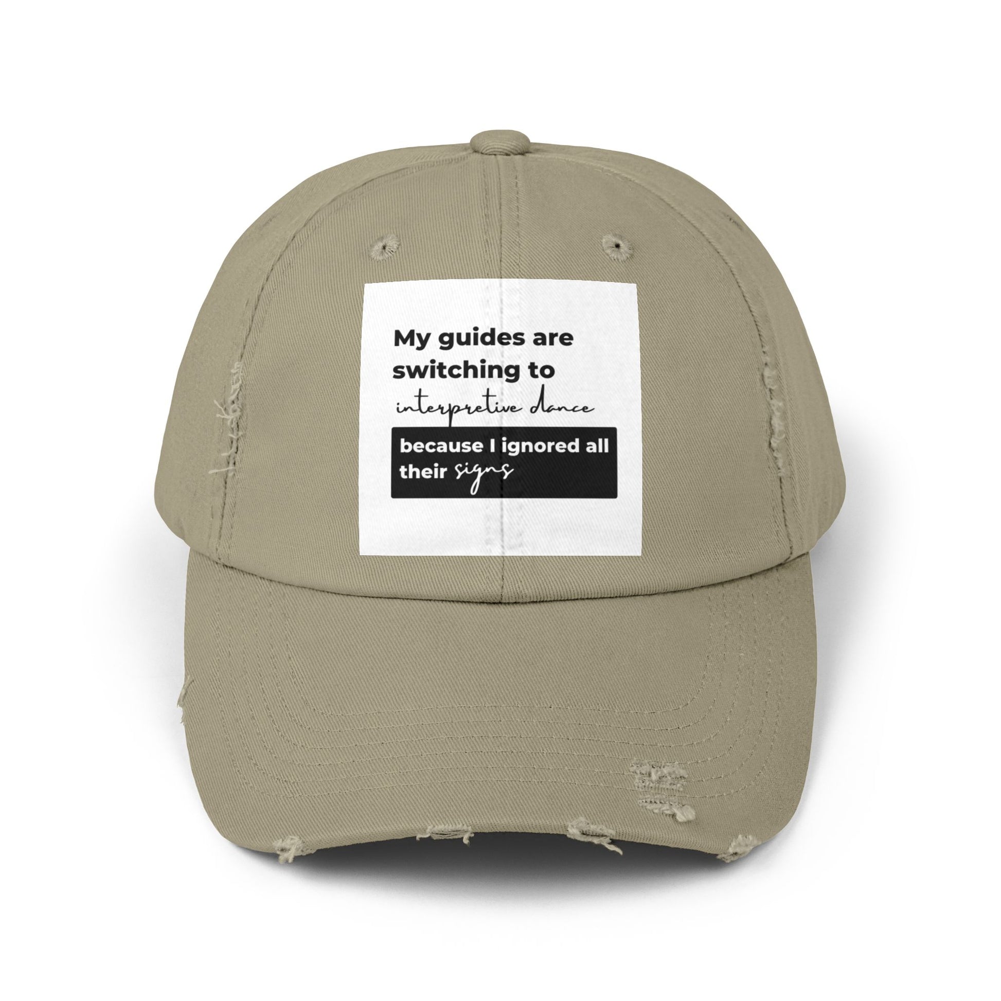 Unisex Distressed Cap with Spiritual Slogan | Trendy Baseball Hat for Gifts, Casual Wear, Meditation, Festivals, Mindfulness