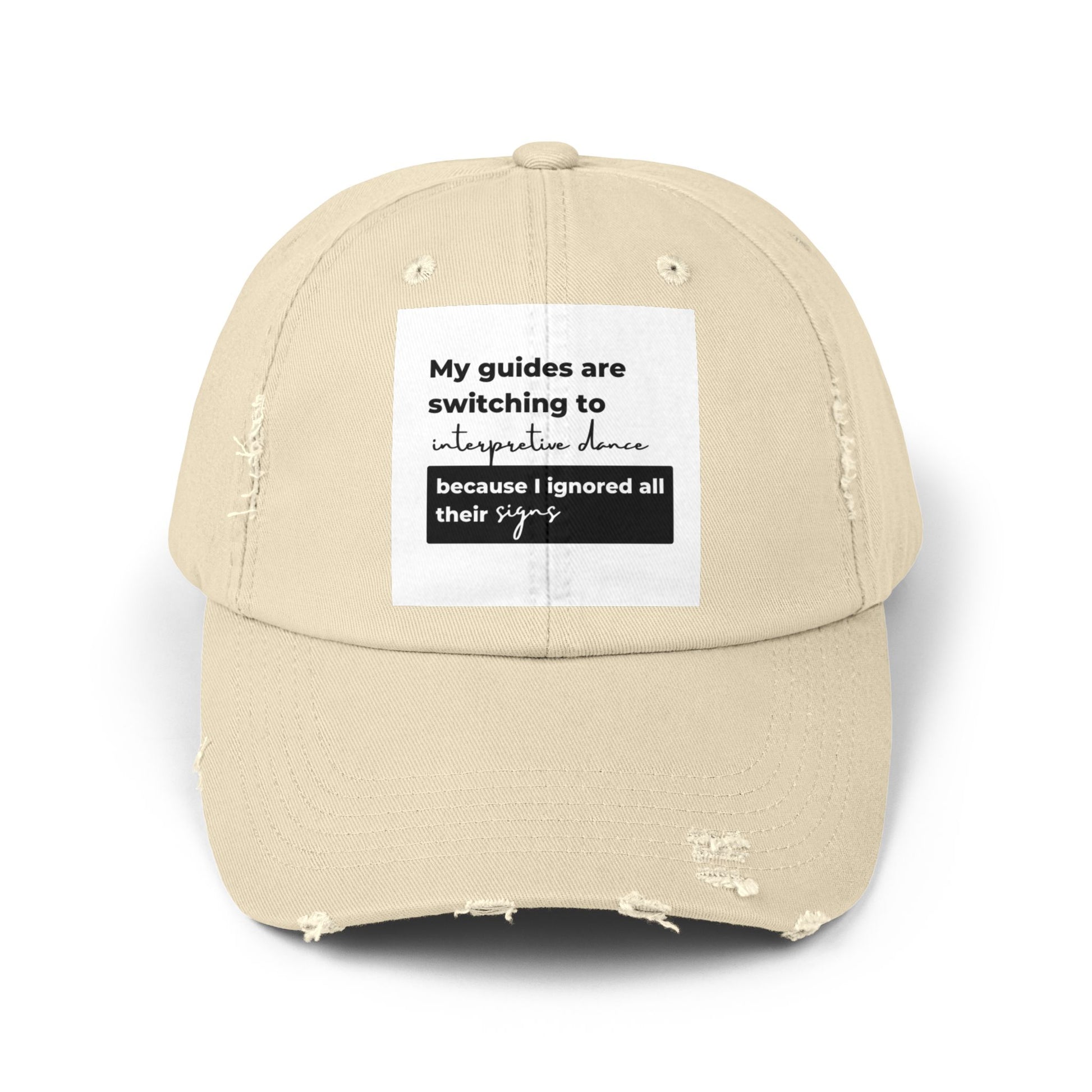 Unisex Distressed Cap with Spiritual Slogan | Trendy Baseball Hat for Gifts, Casual Wear, Meditation, Festivals, Mindfulness