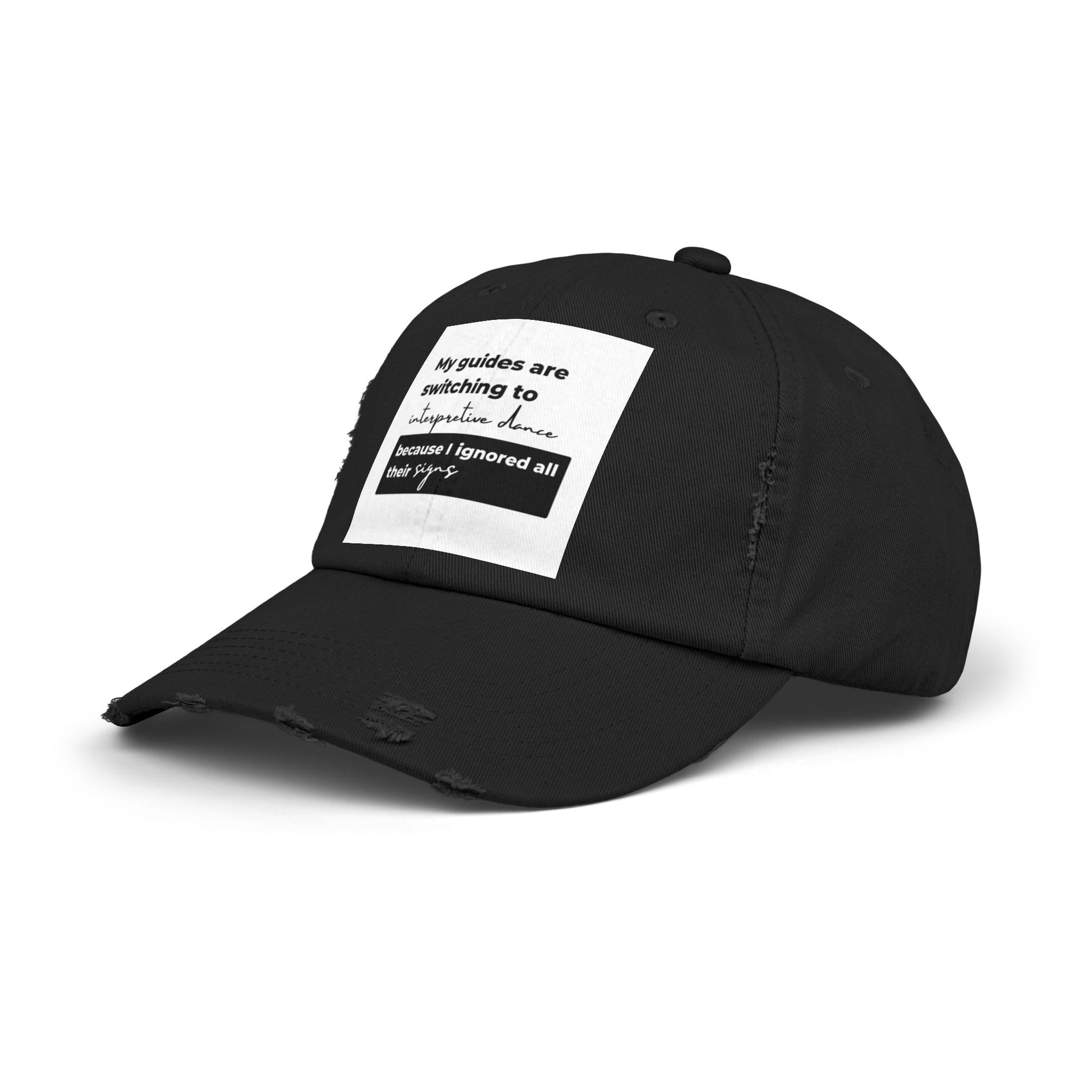Unisex Distressed Cap with Spiritual Slogan | Trendy Baseball Hat for Gifts, Casual Wear, Meditation, Festivals, Mindfulness