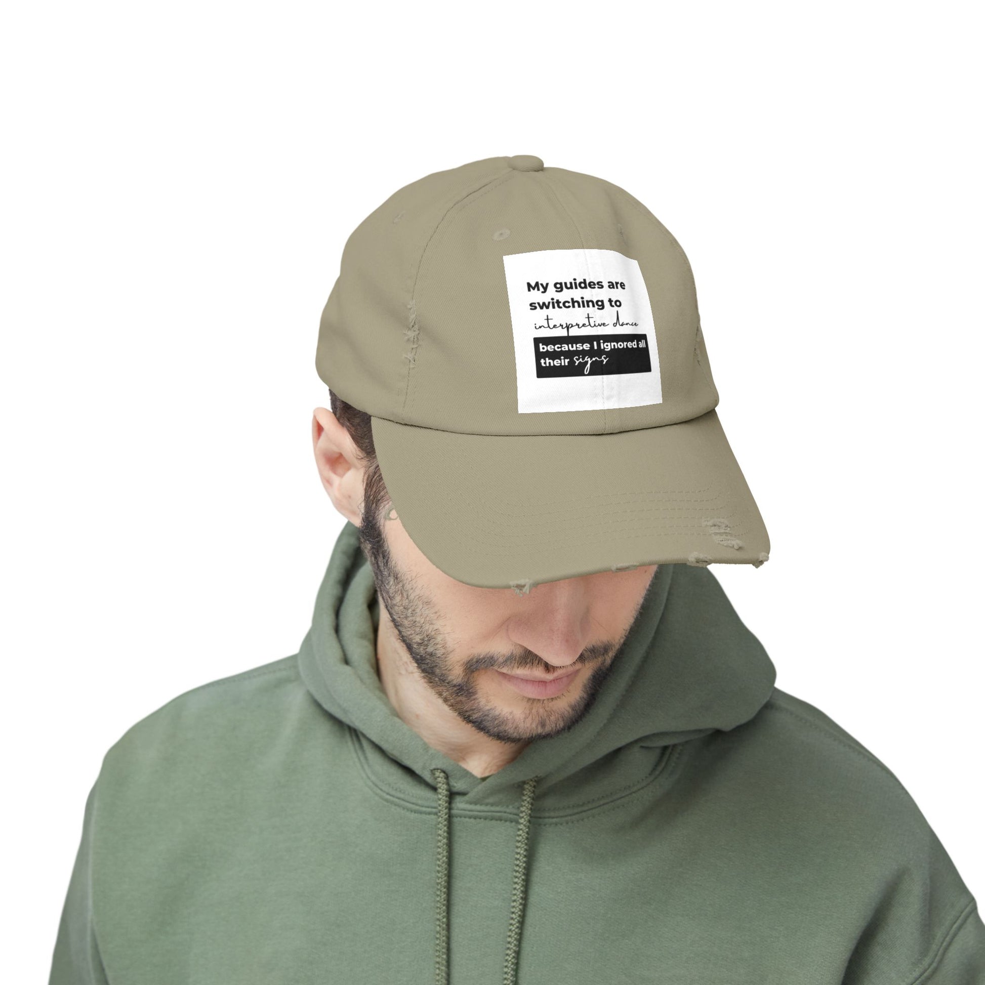 Unisex Distressed Cap with Spiritual Slogan | Trendy Baseball Hat for Gifts, Casual Wear, Meditation, Festivals, Mindfulness