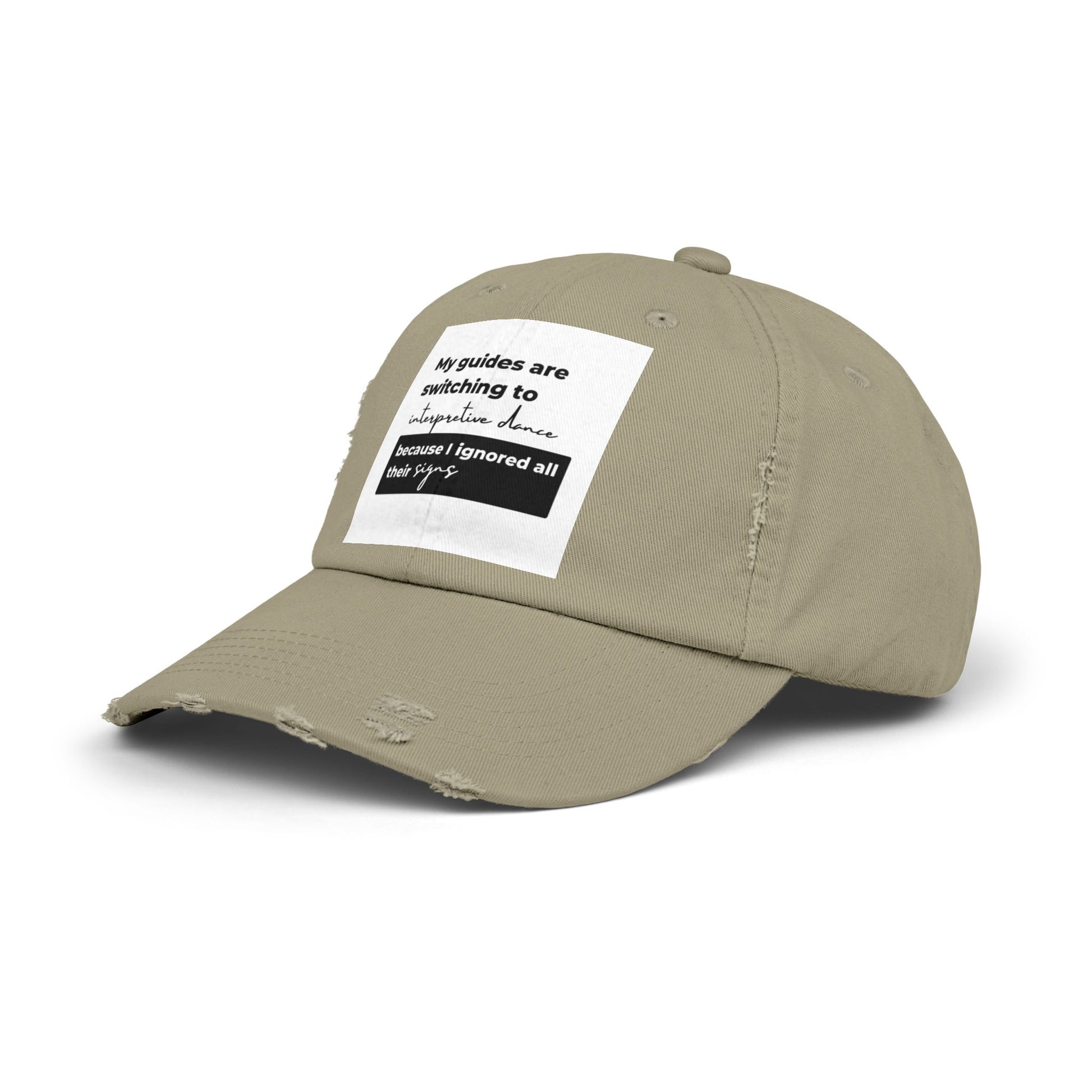Unisex Distressed Cap with Spiritual Slogan | Trendy Baseball Hat for Gifts, Casual Wear, Meditation, Festivals, Mindfulness