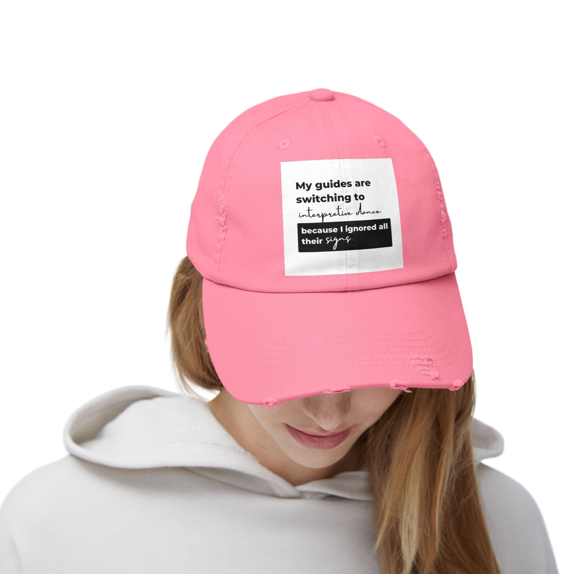 Unisex Distressed Cap with Spiritual Slogan | Trendy Baseball Hat for Gifts, Casual Wear, Meditation, Festivals, Mindfulness