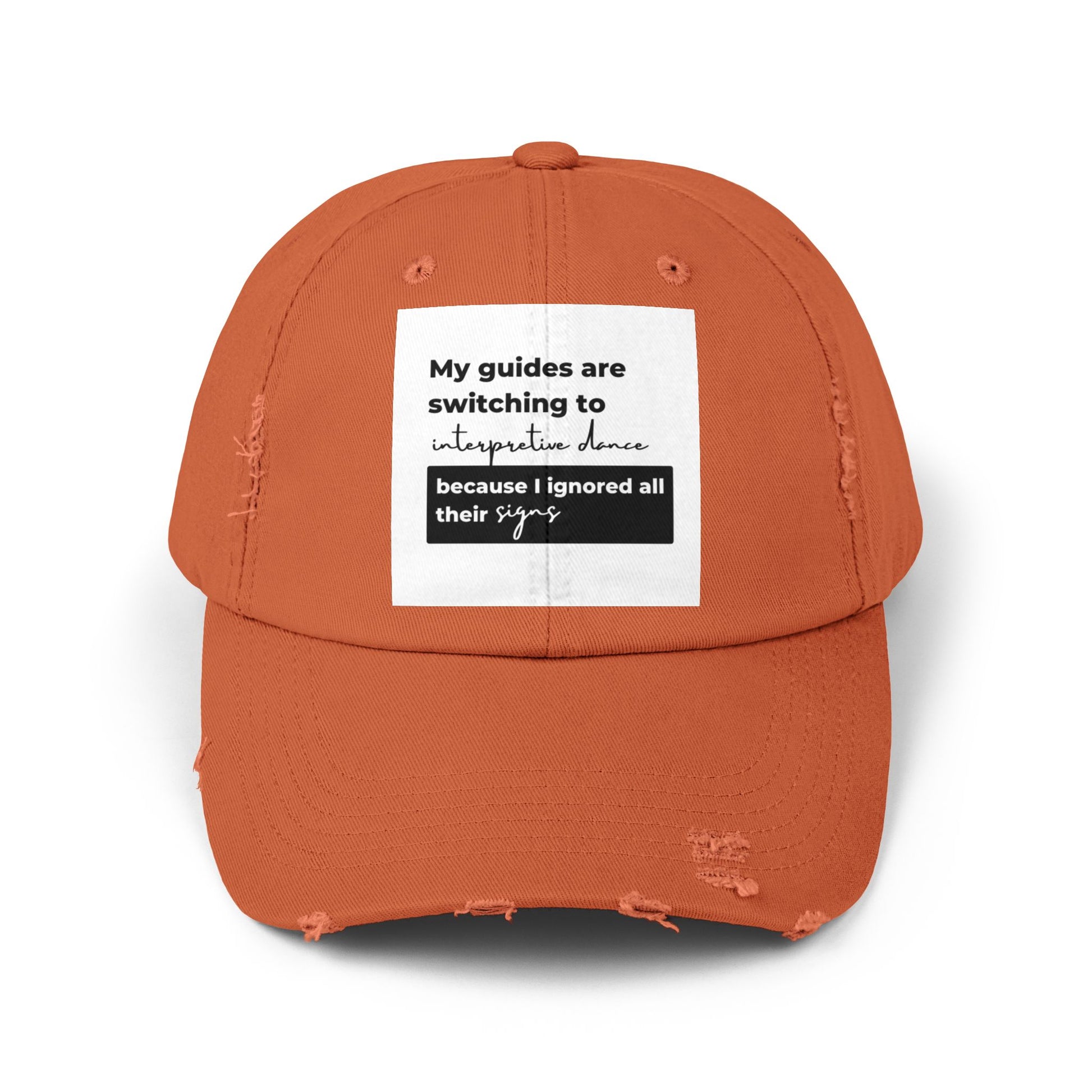 Unisex Distressed Cap with Spiritual Slogan | Trendy Baseball Hat for Gifts, Casual Wear, Meditation, Festivals, Mindfulness